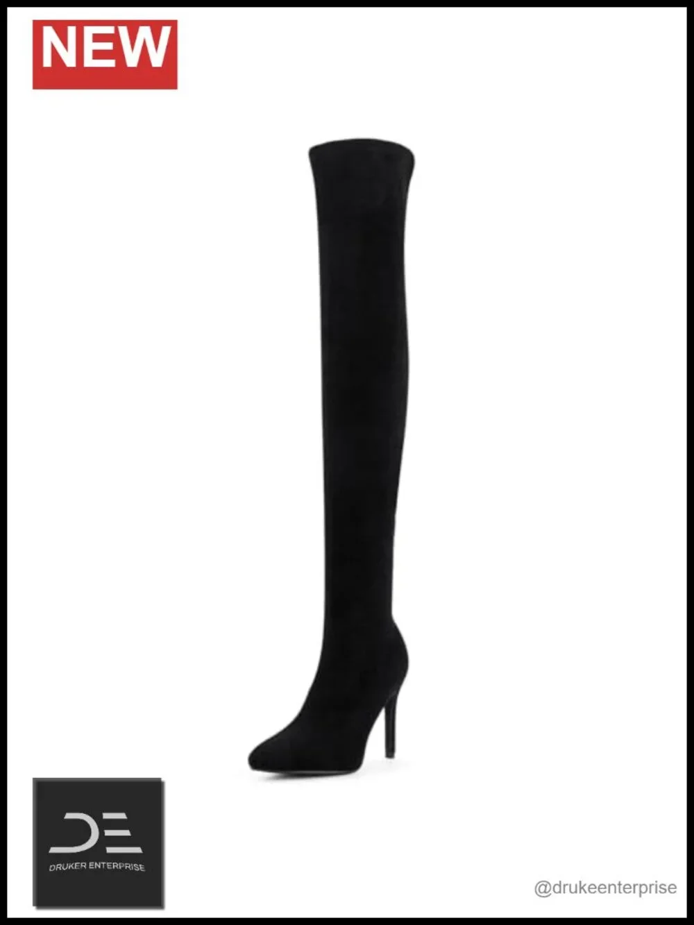 Thigh High Boots Women's Over The Knee Pointed Toe Suede PU Stiletto Heel